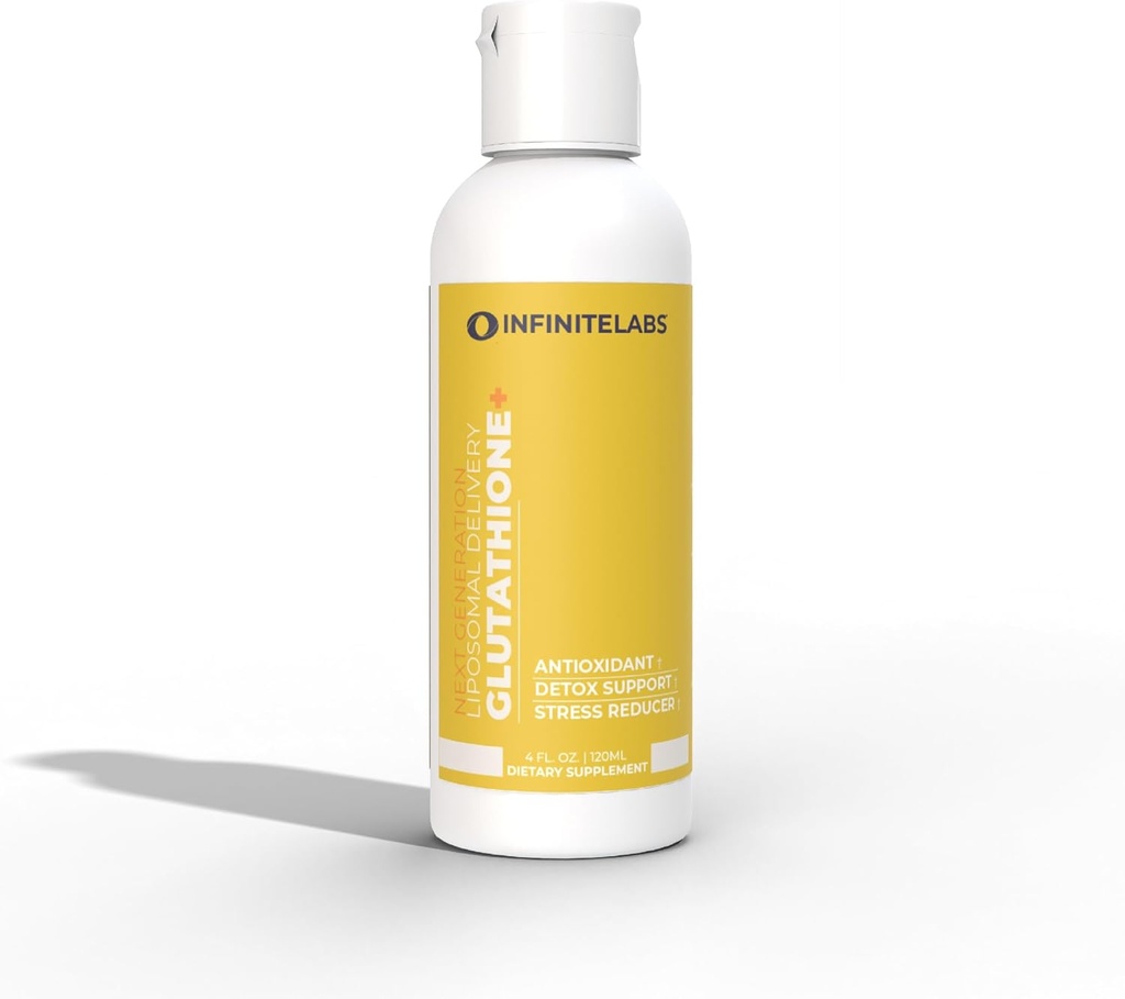 Infinite Labs Liposomal Glutathione+ flytende kosttilskudd | Avansert Liposomal Glutathione Complex | Glutenfri, Ingen tilsatt sukker, Keto vennlig | 4 fl. Oz. – 120 ML