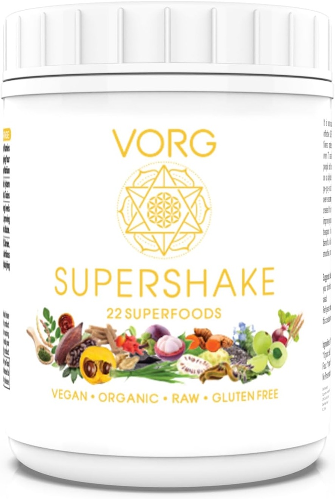 VORG SuperShake - The Ultimate Superfood Mix, Nourish med 22 kraftige supermat. Forbedrer hår, hud, immunsystem, digestion og mitokondrial funksjon – 158 serveringer