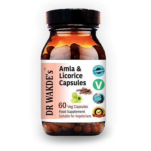 DR WAKDE Amla & Licorise kapsler (60 Veg Caps, for syre indigestion, Ayurvedic Supplement, Vegan, Herbal, Alt naturlig, laget i Storbritannia)