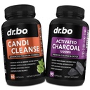 Aktivert Charcoal & Candi Cleanse Support - Økologisk kokosnøtt Charcoal piller og anti-overvekst piller for magegass og blomstring for menn kvinner - Oral Herbal Oregano & Capryl Acid Capsules