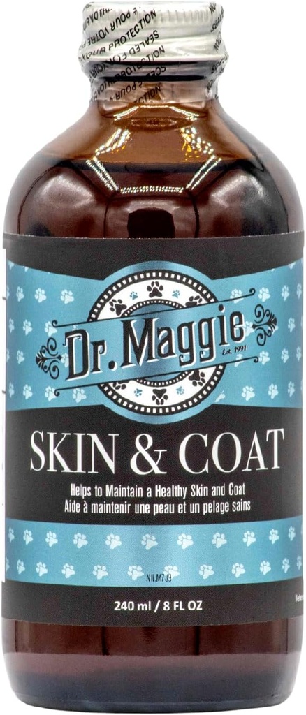 Dr. Maggie Hud og Coat | Omega 3 Supplement med fiskeolje, Flax og Oliveolje | 240 ml