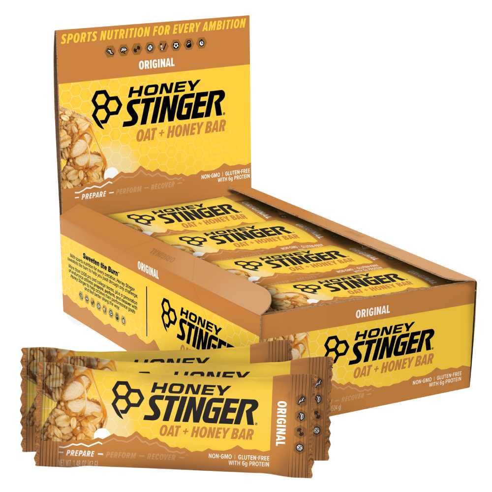 Honning ingefær havre + Honning Bar, Original, Energipakket mat å forberede seg på mosjon, utholdenhet og ytelse, Sportsnæring Snack Bar, Pre-Workout, Protein, Glutenfri, Box med 12