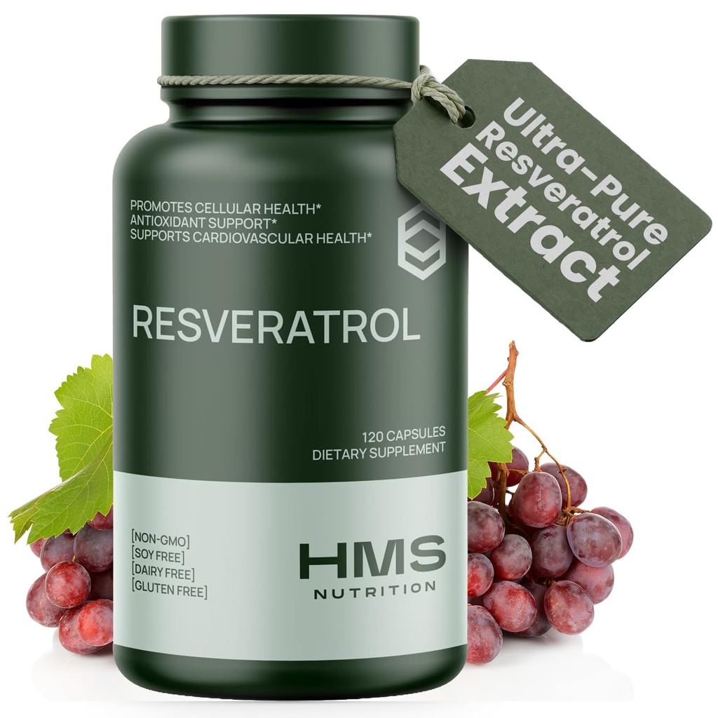 Resveratrol 1400mg 120 Kapsler høy potens Trans-Resveratrol med kraftige antioksidanter Acai Grapefrø Grønn Te støtter Cellular og kardiovaskulær helse Anti-Aging