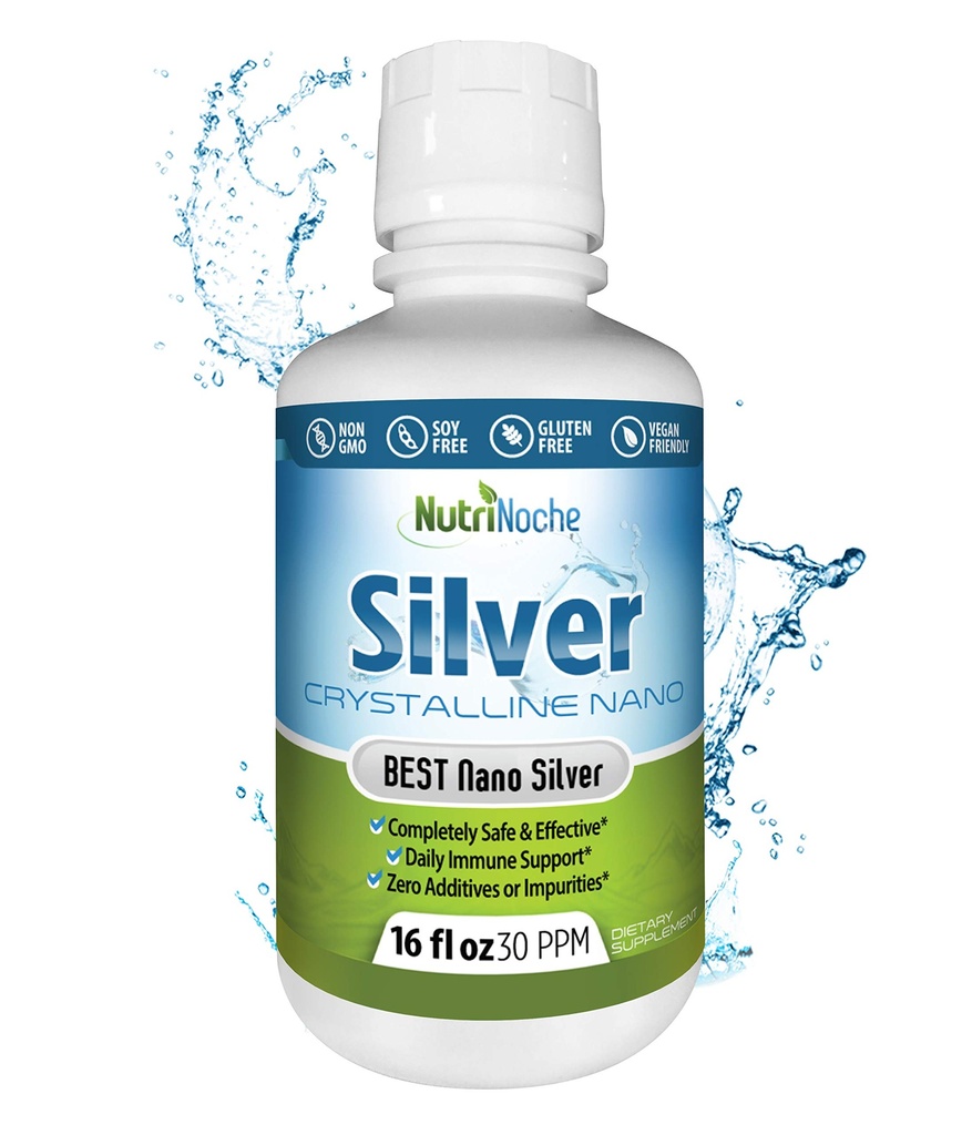 NutriNoche Colloidal Silver ® 99,99% Ultra ren krystallline Nano sølvpartikler