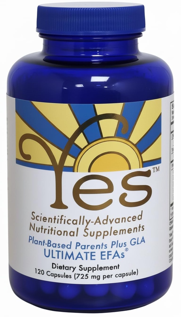 Plantebasert fiskeolje alternativ YES Omega 3 & 6 Fatty syre - Burpless - DHA, EPA, SDA - Kolesterol, hjerte, hud, energi, øyne, immunitetsstøtte fra JA (120 Gel caps)