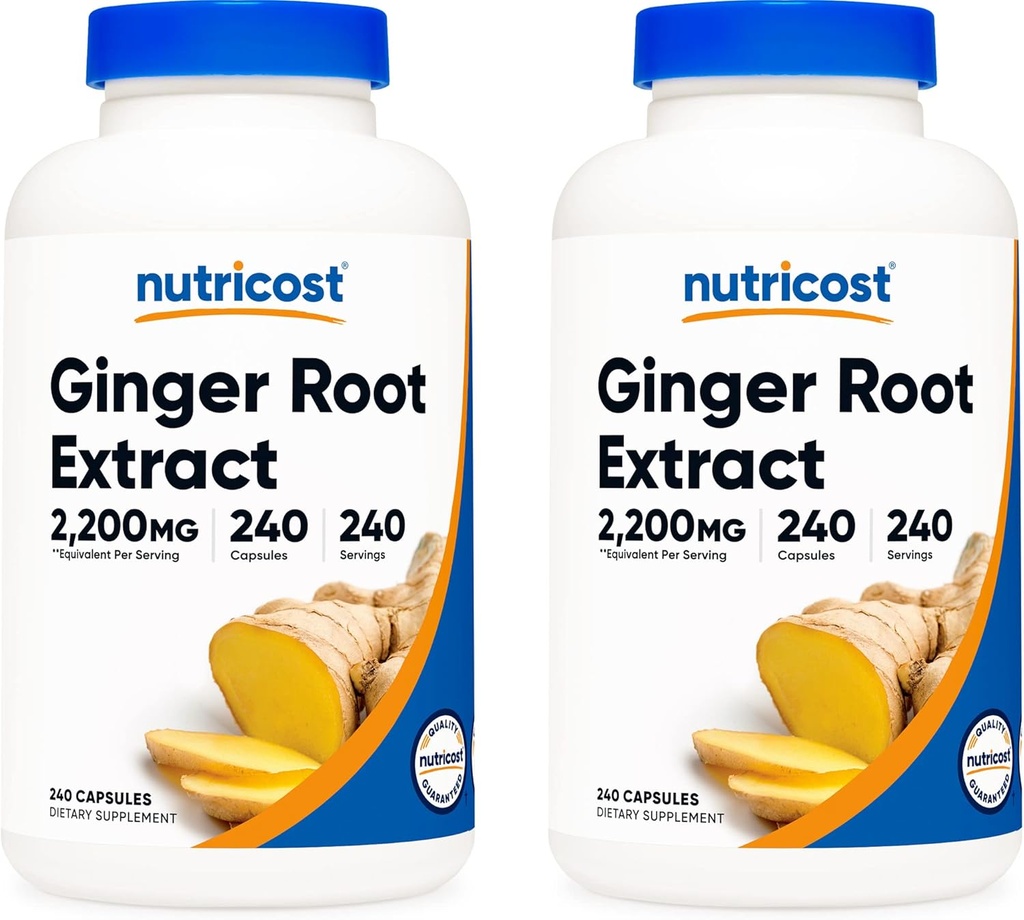 Nutricost Ginger Root Extract 550 mg, 240 kapsler (2 flasker)