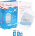 Transparent Film Dressing 4" x 4,75" (50 Pack) – Vanntett klesmerke Bandages for Post-Surgisk Dusj, IV Shield, Tattoo Aftercare, Clear Breathable Dressing Patches av HEALQU