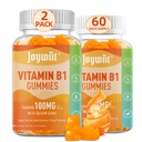 Vitamin B1 Gummies 100mg for voksne og barn, Thiamine B1 Supplement med 600mg kalsium, nervesystemet støtter og øker energi, Orange Flavor, Ikke GMO, Vegan, 120 Chewable Gummies