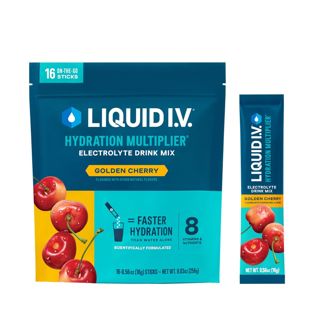 Liquid I.V.® Hydration Multiplier - Golden Cherry | Electrolyte pulverdrikk Bland | 1 pakke (16 serveringer)