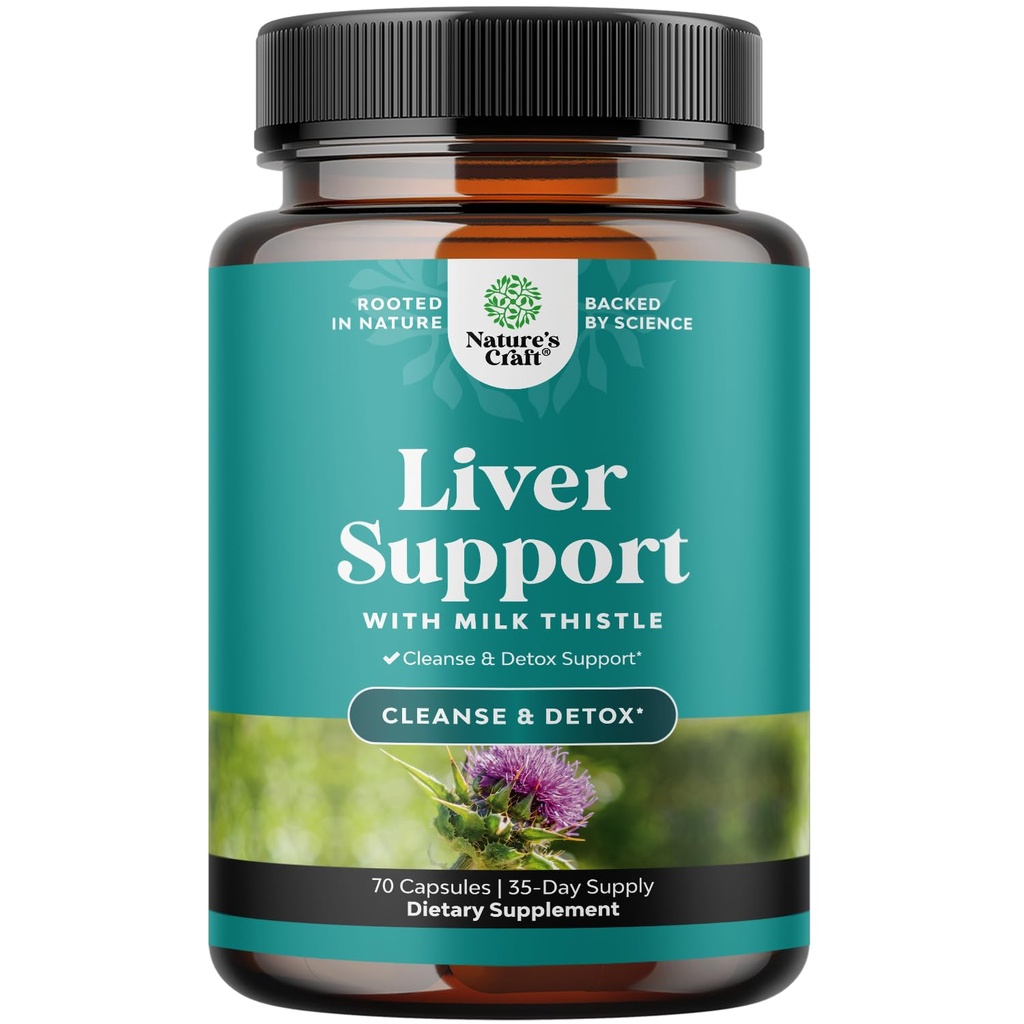 Liver Cleanse Detox & Repair - Melk Thistle Supplement for Digestion & Immune Helse - Ginger Root, Choline & Dandelion Root - Herbal Liver Support med Silymarin, Beetroot & Artichoke - 70 Count