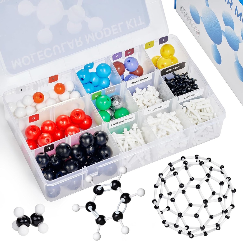 JoyCat Molekylær Modell Kit (404 stk), organisk kjemi Molecule vitenskap gaver for okem og uorganiske studenter og lærere