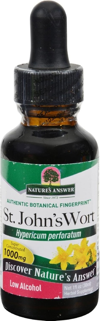 Naturens svar St. Johns Wort Extract med økologisk lav alkohol 1 Fluid Ounce  Fluid Vegansk | Ikke-GMO | Glutenfri | Kosher | Laget i USA | Single Count