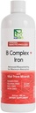 Nanoernæring B Complex + jern | Liposomal Nanoteknologi | 100% naturlige ingredienser | 16 Fl. Oz. | 32 Serveringer