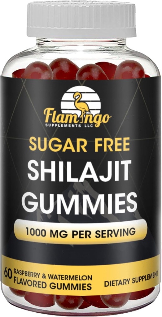Sukker Gratis Shilajit Gummies (1000mg Servering) - Naturlig Himalayan Organic Fulvic Acid Shilajit Supplement for menn og kvinner -60 Gummy Chews