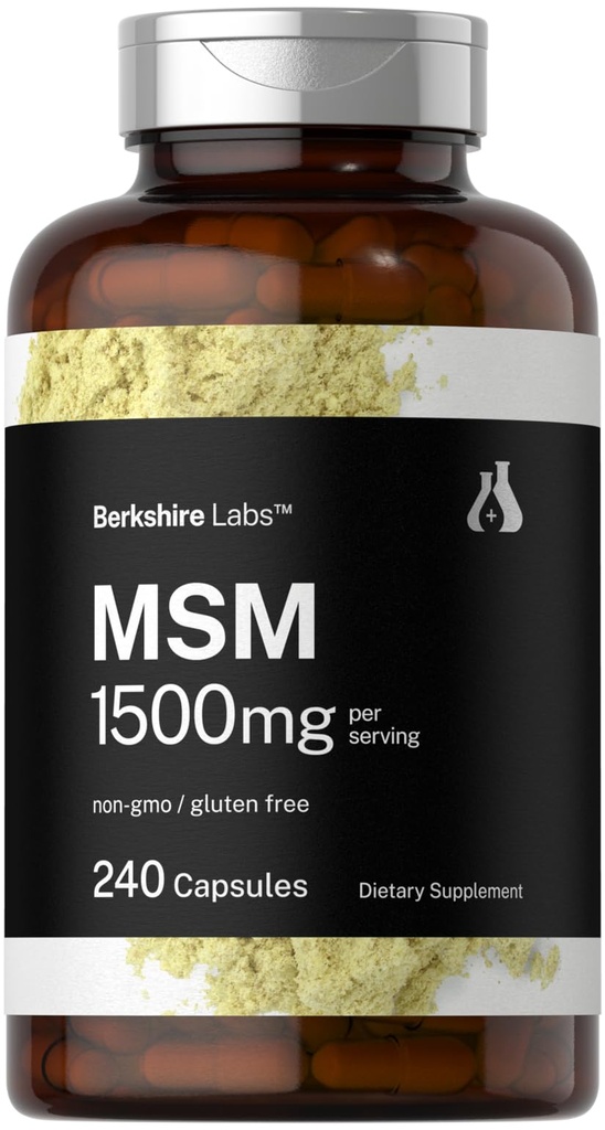 Horbäach MSM Kapsler 1500mg | 240 greve | Ikke-GMO, Glutenfri Supplement | Berkshire Labs