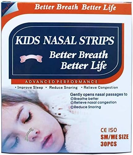 30 naturlige narkotikafrie barn bedre puste nasal strimler for nasal kongessjon, allergi, kulde, influensa, sinus, stuffy nese, snorking, avviklet septum, søvnhjelp, atletisk ytelse - alder 5 og over