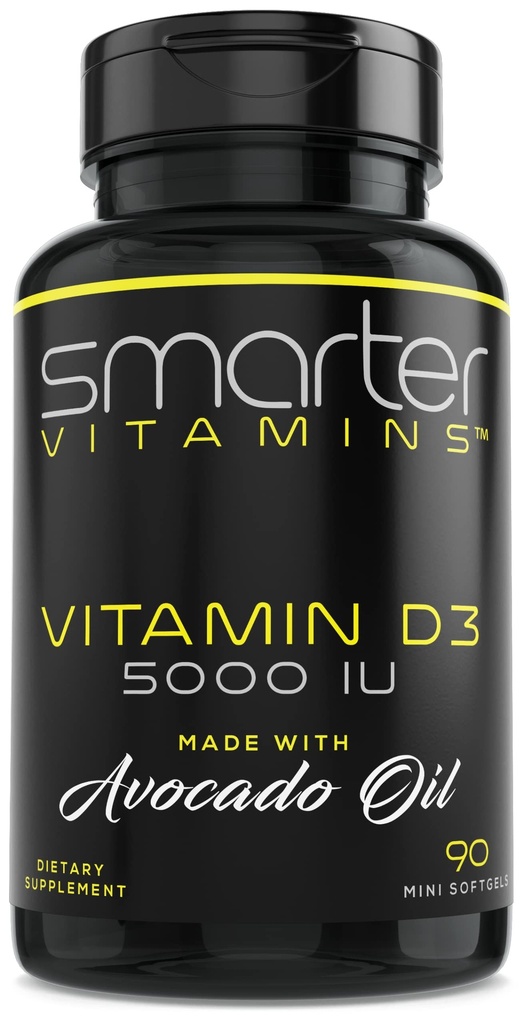 Smartere vitamin D3 5000 IU i Avocado Olje 125mcg - 90 Mini Softgels