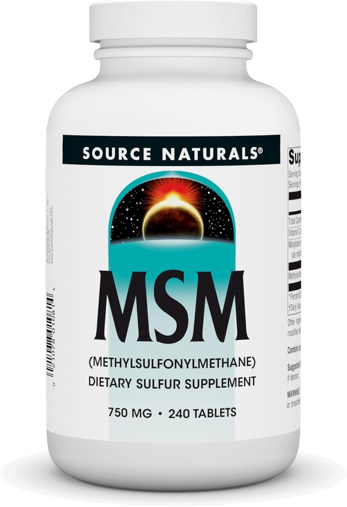 Kilde Naturals MSM (metylsulfonylmetan), 750 mg - 240 tabletter