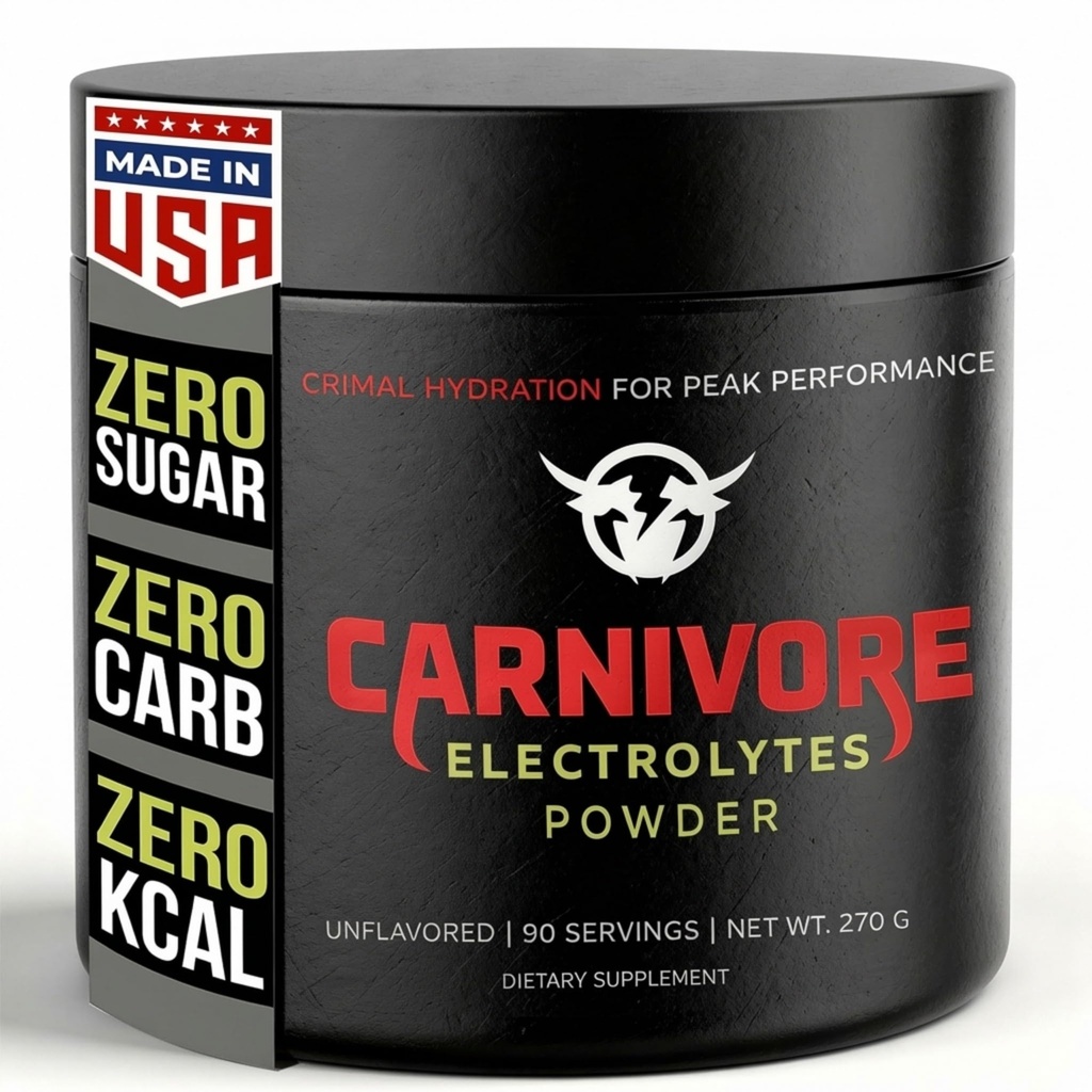 Premium Hydration Powder for Carnivore Diet - balansert Electrolyte Støtte, Zero Carb, Keto Vennlig - Supplement for optimal energi og gjenoppretting - 90 Services (uovertruffen)
