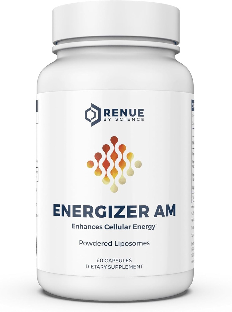Renue by Science Energizer AM | Liposomal Resveratrol Hesperidin & Grønn Te Supplement | 60 kapsler med Trans Resveratrol (65mg) Hesperidin (150mg) Grønn Te Extract (35mg) - Ikke-GMO | Laget i Norge