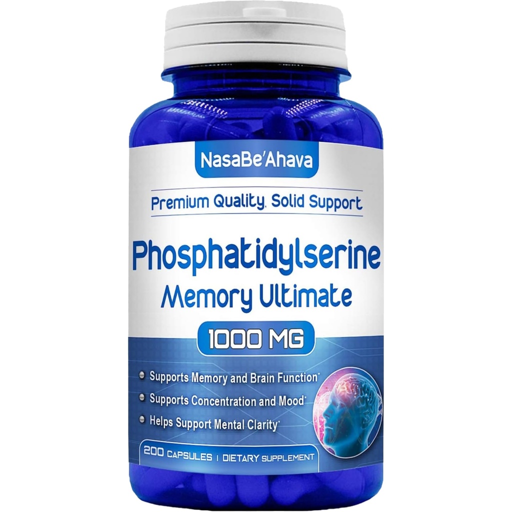 Minne Supplement for Brain Support | Fosfatidyderin Supplement med minne og fokus Kompleks med Ginkgo Biloba DMAE Rosemary og Gotu Kola | Laget og testet USA (66 dagers forsyning)