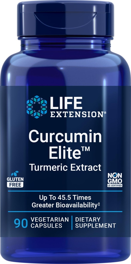 Life Extension Curcumin Elite Turmeric Extract, 90 Veg Kapsler