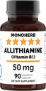 MONOHERB Allithiamin vitamin B1 50 mg per kapsel - 90 vegetariske kapsler