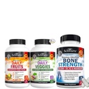 BioSchwartz daglig frukt og grønnsaker Supplement for kvinner og menn (1 måneds forsyning) Plus Bone Styrke Mineral Supplement med kalsium og magnesium (1 måneds forsyning)