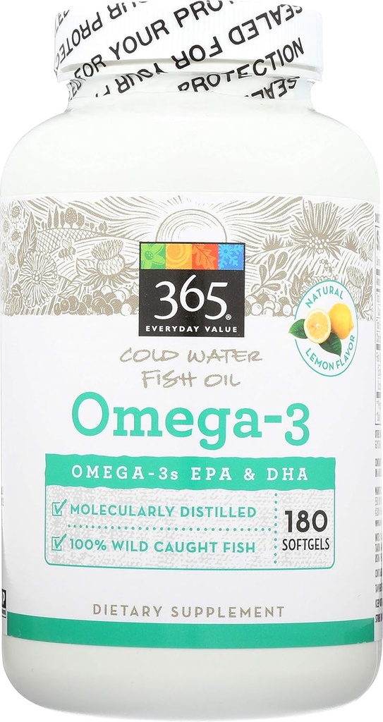 365 av hele matmarkedet, Omega-3 sitron, 180 tall
