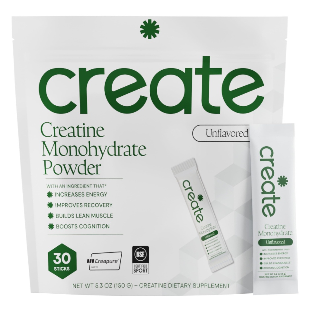 Creatine Monohydrat Powder - 5g Creapure Creatine | Redefineringsstyrke, energi og gjenoppretting | Sukkerfri, vegansk, ikke-GMO | Unflavored, lett søt, 0 kalorier | 30 pakker