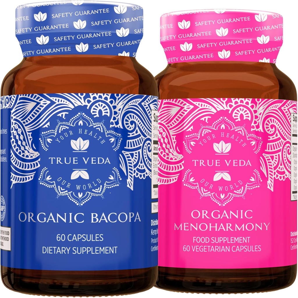 True Veda Klarhet Bundle USDA Organic | Multi-Award-Winning | Bacopa | MenoHarmony Kapsler