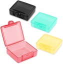 4 stk liten pille boks, reise piller organisator søte bevis pocket pille tilfelle Mini bærbar medisin Vitamin boks Clear plast lagring mini beholdere for reise vitamin fisk olje kosttilskudd