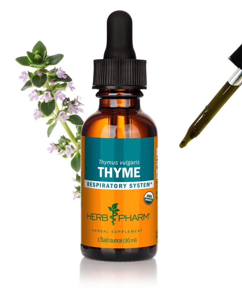 Herb Pharm Certified Organic Thyme flytende ekstrakt for respiratorisk system støtte - 1 Ounce (DTHYME01)
