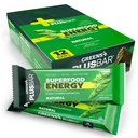 Greens+ Plusbar Energi, Naturlig, Glutenfri Snack med Super Greens, Superfoods & Almond Smør, Vegansk, Dairy-Free, Ikke-GMO, 10g Protein Måltid Erstatning, 12 Pack