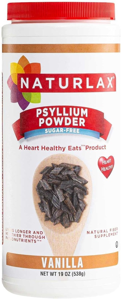 Sukkerfri Psyllium Husk Fiber pulver, Vanilla Flavored 19 oz