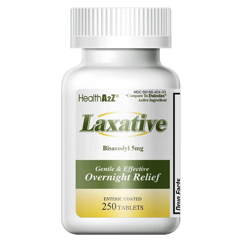 HealthA2Z Laxativ Bisacodyl 5 mg | 250 greve | Gentle og rask overnattingsrelieff for dyspepsi