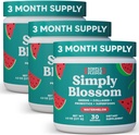 Bare Blossom Nutrition Daily Greens & Superfood Powder + Collagen + Probiotika for kvinners digestive helse og lindring relief. Hjelp din helse Bloom - 3 måneders forsyning - Watermelon