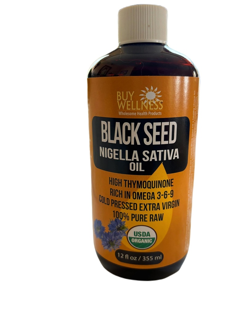 Kjøpe velvære organisk svartfrø kaldt presset olje Nigella Sativa ren svart cumin olje høy tymoquinon, kraftig omega rik olje 12 oz