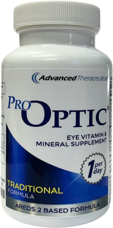 Pro-Optic Traditional Formula Eye Supplement - ARDS 2 Basert Vision Støtte for voksne 50+ - 30 kapsler, 1-måneders forsyning - Lutein 10mg, Zeaxanthin 2mg