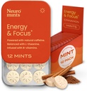 NeuroGum Energi Koffein Mints (144 stykker) - Sukker Gratis med L-theanine + Naturlig Koffein + Vitamin B12 & B6 - Nootropisk energi og fokus Supplement for kvinner og menn - Keto & Vegan, Cinnamon Flavor