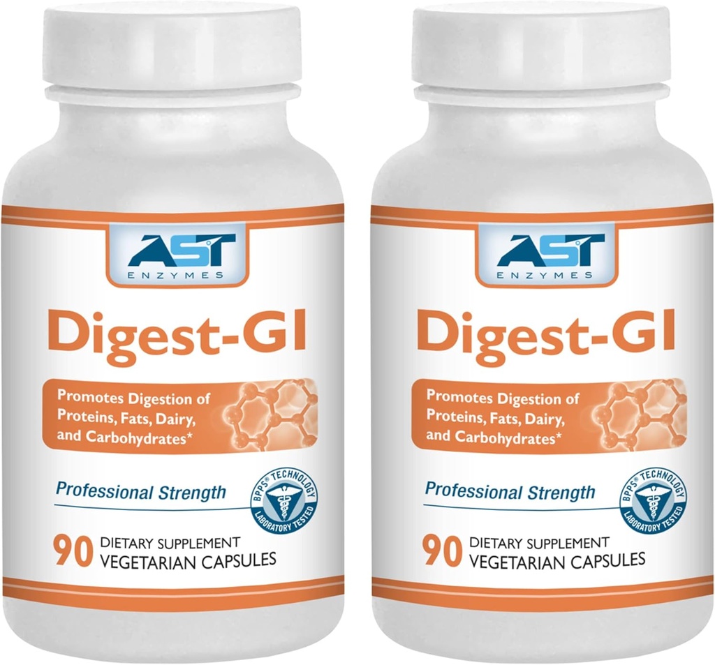 Digest-GI Digestive Enzyme - (90 x 2) Vegetariske Kapsler - Digestiv og Bloating Relief for kvinner og menn