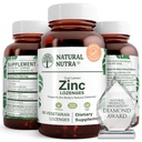 Naturlige Nutra Sink Lozenger med vitamin C, sitronflavor, støtte immun, nervesystem og bein styrke, forsterket med Bioflavonoider og Bee Propolis, Sublingual Zink Gluconate, 60 vegetarisk