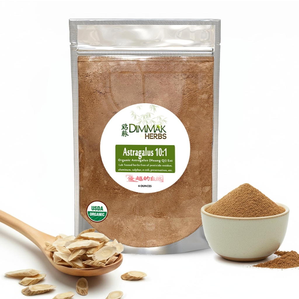 Organic Astragalus 10:1 Ekstrakt pulver | Huang Qi konsentrat Granules | Lab testet, USDA Organic 4oz / 112g av Dimmak Urter