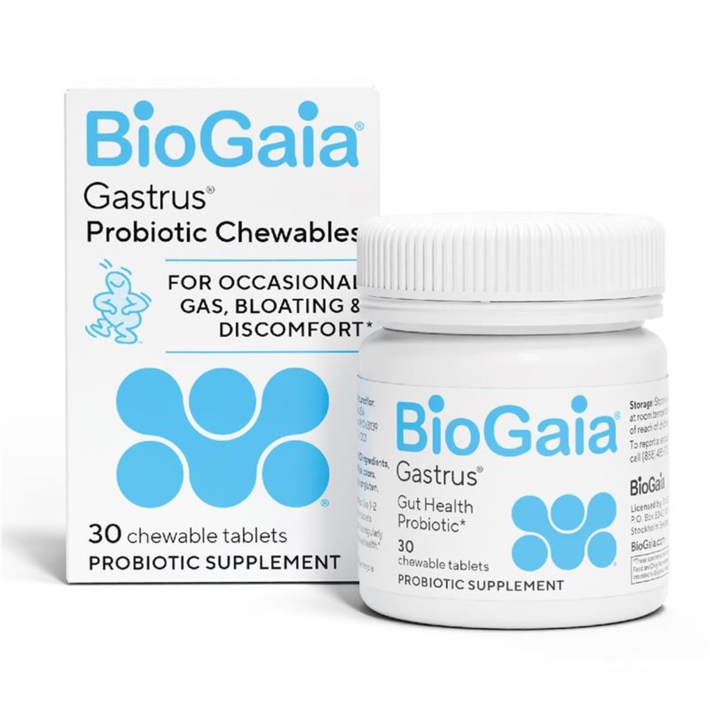 BioGaia Gastros Gut Health Probiotic | Eases bukspytt Discomfort, Gas & Bloating | Fremmer regelmessighet og en sunn gut | bidrar til en balansert mikrobiom | Backed av 30 års forskning