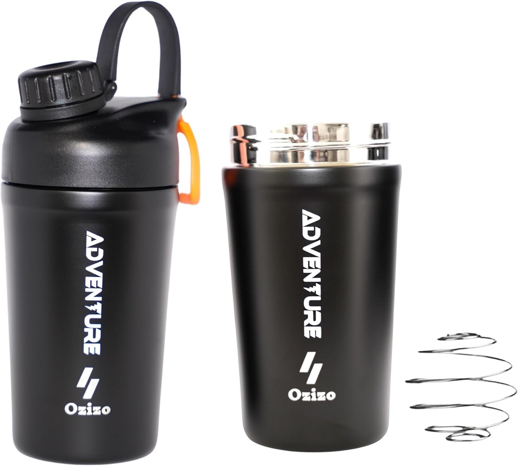 Ozizo Protein Blande Cup for Protein Mixes - 20 Ounces Rustfritt stål Protein Shaker Flaske, Isolert, Leak Proof, Odor Resistant, Små søte Gym Mixer for menn, kvinner, gutter, jenter, varme og kalde drikker