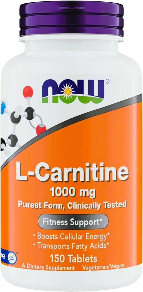 Nå Supplements L-Carnitin 1000mg - 150 tabletter verdi, støtter lean muskelvekst, karnipure, ikke-GMO, Kosher, ideell for veganer, atleter og energi støtte