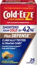 Cold-Eeze Plus Defense Natural Citrus med Elderberry Sink Lozenges, Homeopatisk Cold Remedy, Shortens Vanlige kalde symptomer, fremmer immun helse med Sambucus Nigra, Echinacea og Rose HIPS, 25 Ct