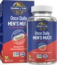 Livshage En gang daglig multivitamin for menn med vitamin D3 for optimal muskelfunksjon og immunsystem støtte, energi støtte blanding med K2, Glutenfri, Ikke-GMO, Mint Essensed, 30 dagers forsyning