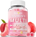 Metylert multivitamin for kvinner Gummier med kalsium, magnesium, sink, vitamin A, C, D3, E, K2, B kompleks, folat, biotin - Multi vitaminer og mineraler for energi, immunstøtte og styrke bein