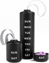 Betife Søt Pill Organizer, Søt ukentlig Pill Box for reise, Søt daglig Pill Case 7 Day, med 7 store stabbar sammenligninger, Sturdy ABS Pill Holder for vitamin Supplement medisin (svart)